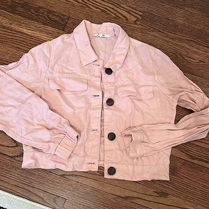Lightweight cropped linen jacket